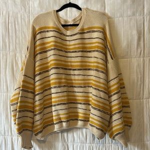 Oversized Sweater, yellow, cream, white, and brown!